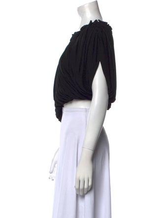 Khaite Scoop Neck Short Sleeve Crop Top