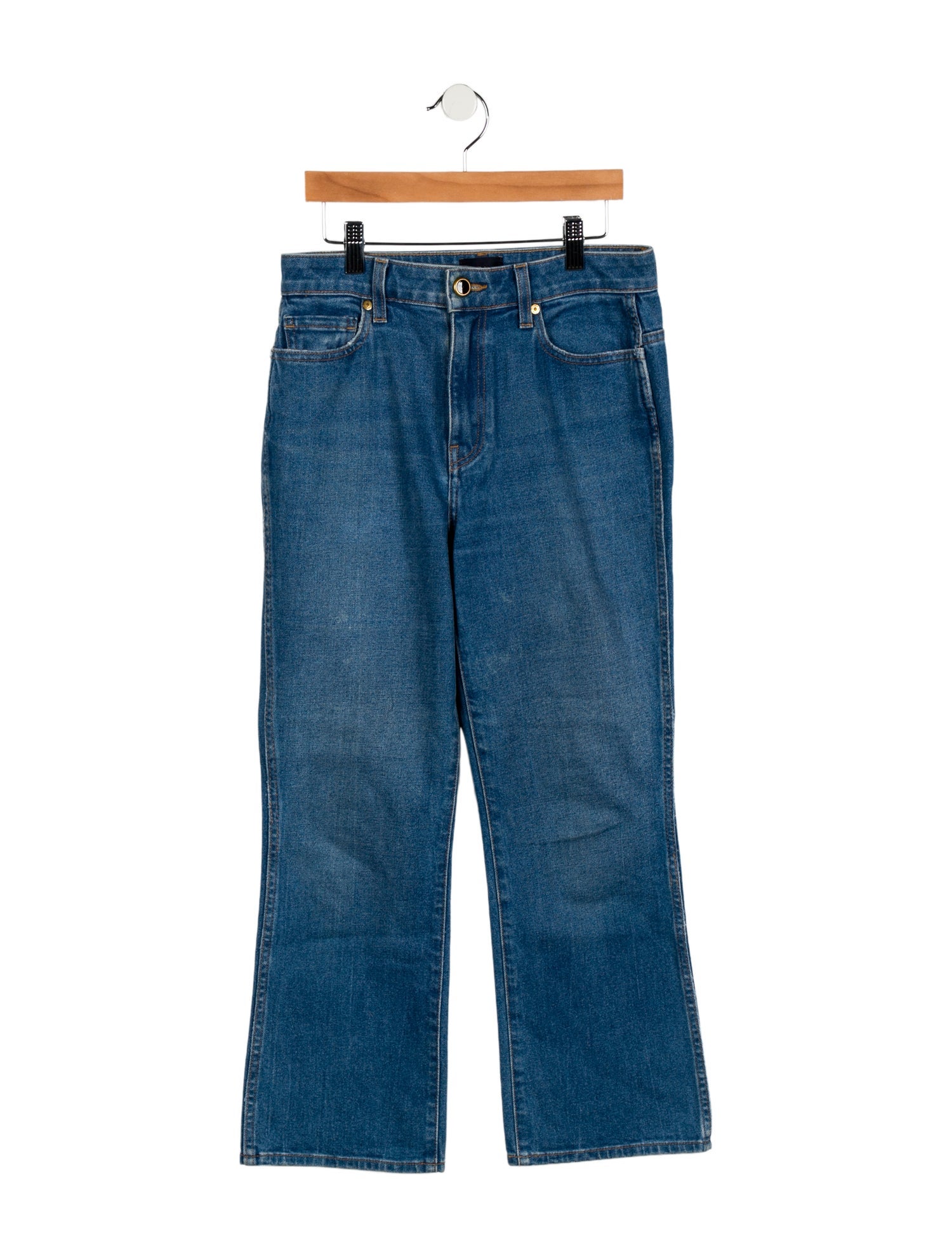 Khaite Mid-Rise Wide Leg Jeans