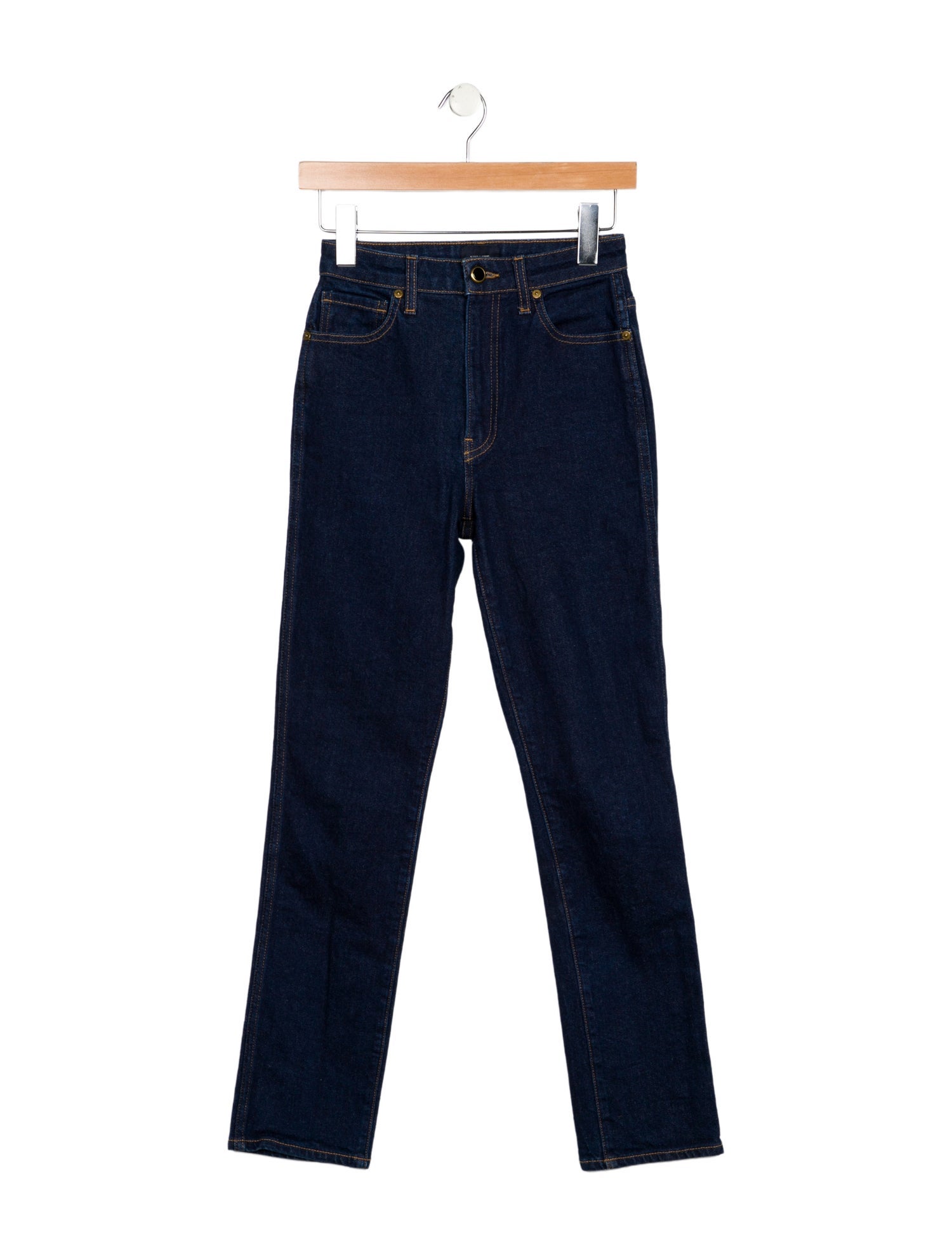 Khaite Mid-Rise Straight Leg Jeans