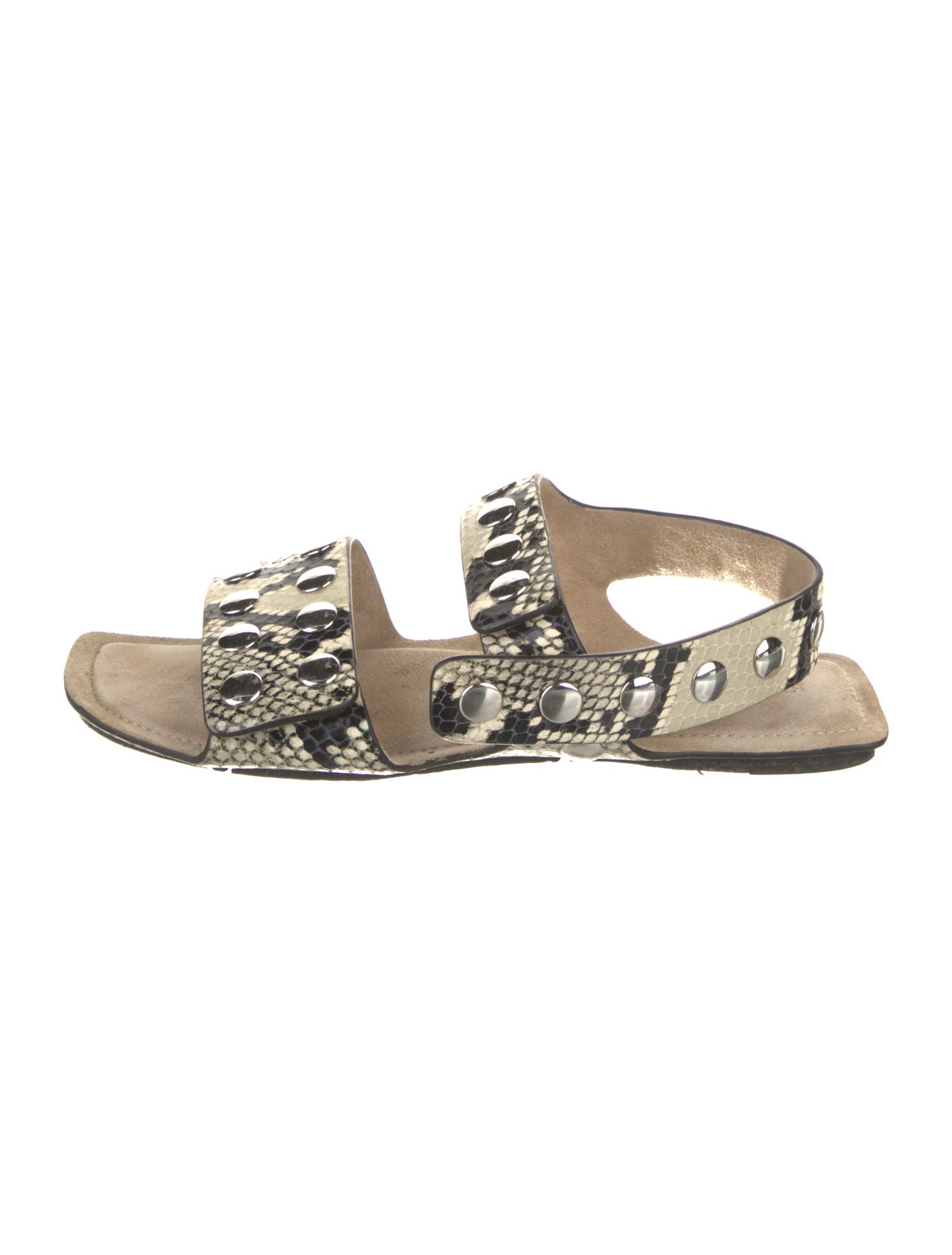 Khaite Embossed Leather Printed Slides