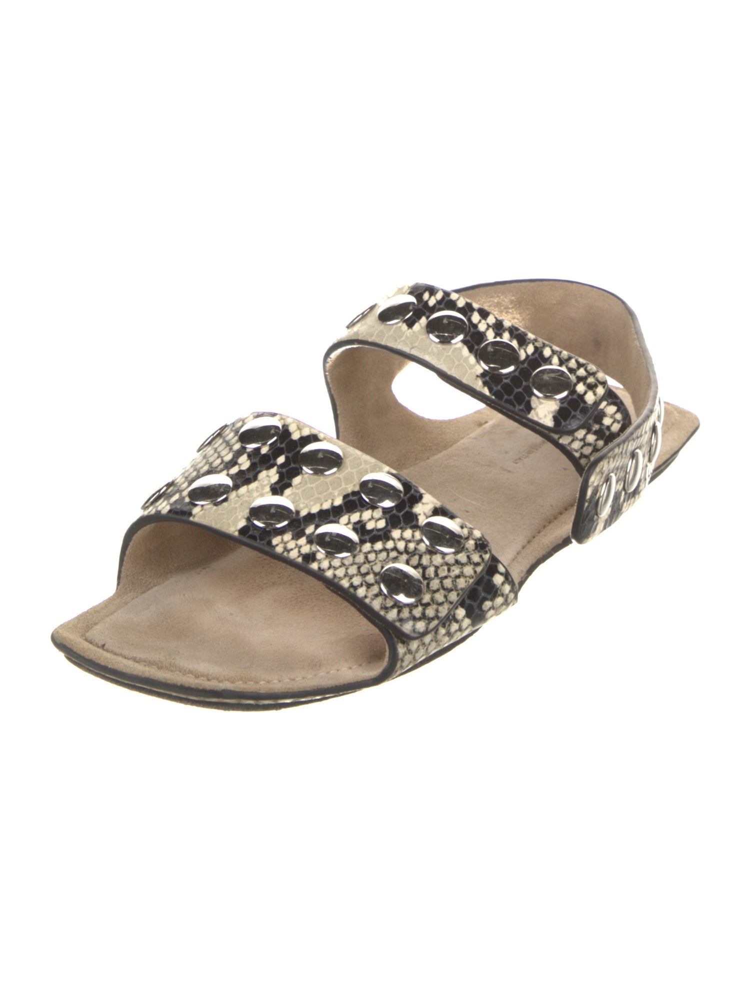 Khaite Embossed Leather Printed Slides