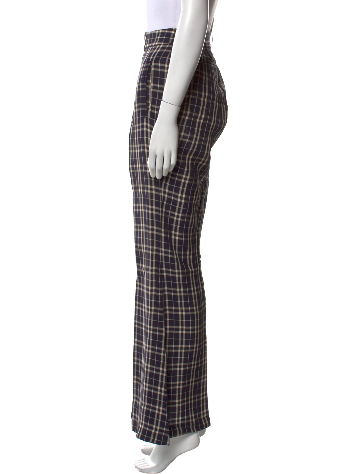 Khaite Plaid Print Wide Leg Pants
