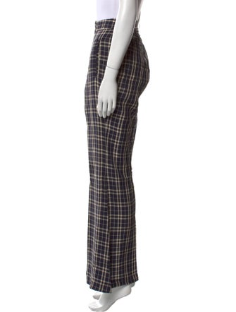 Khaite Plaid Print Wide Leg Pants