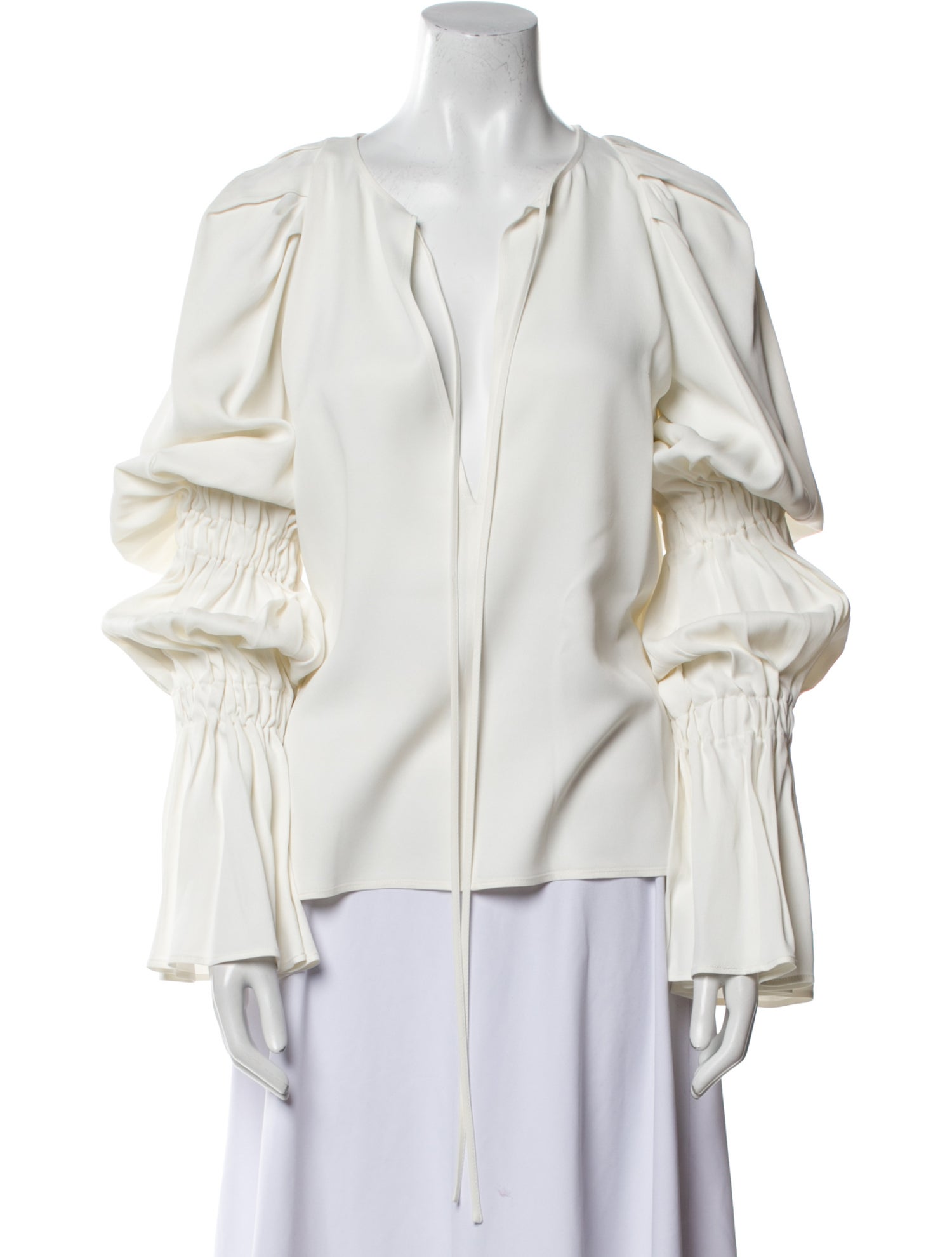 Khaite V-Neck Long Sleeve Blouse