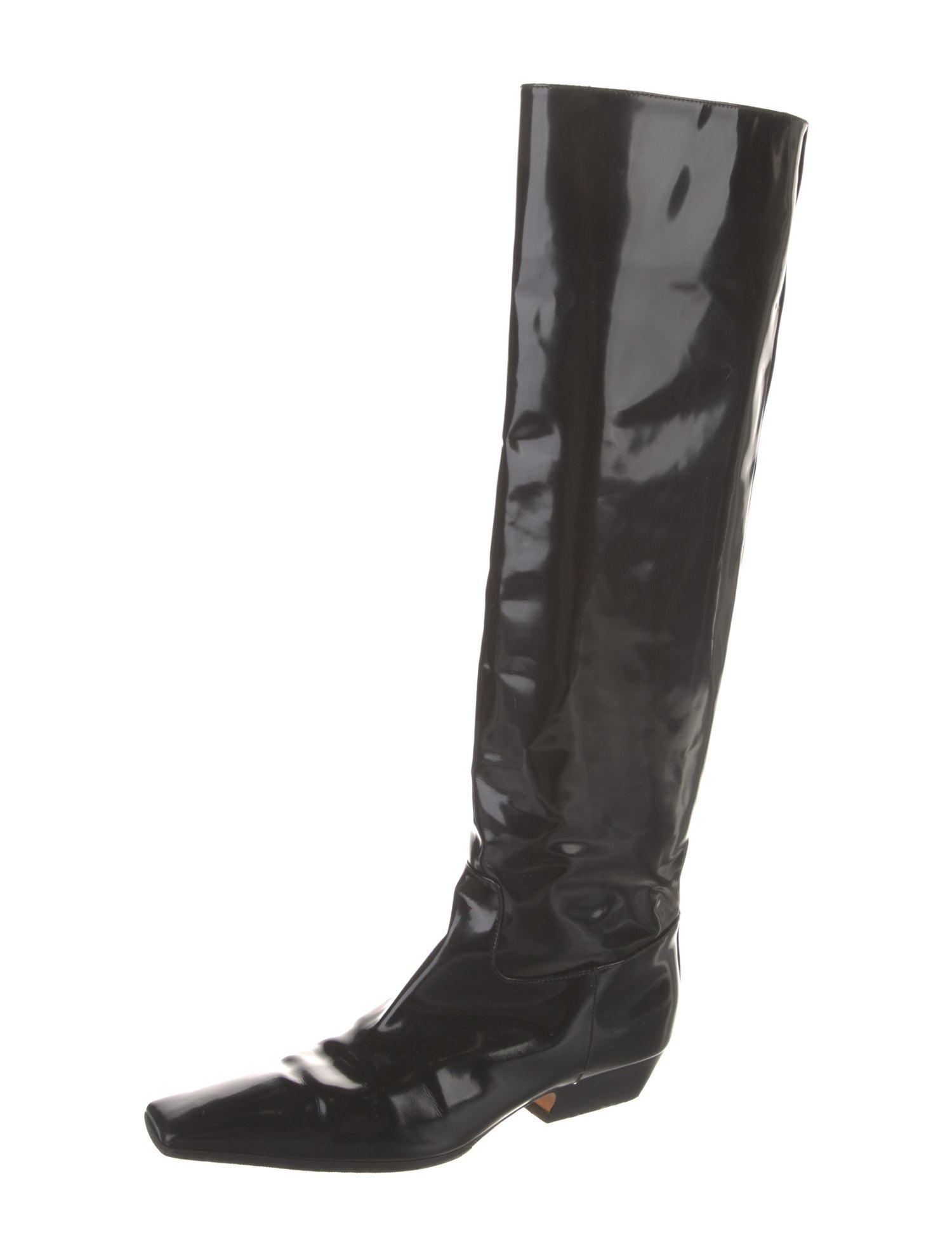 Khaite Patent Leather Riding Boots