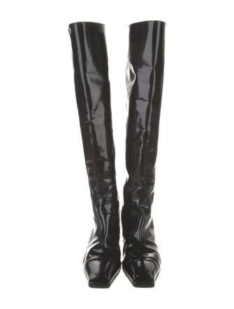 Khaite Patent Leather Riding Boots