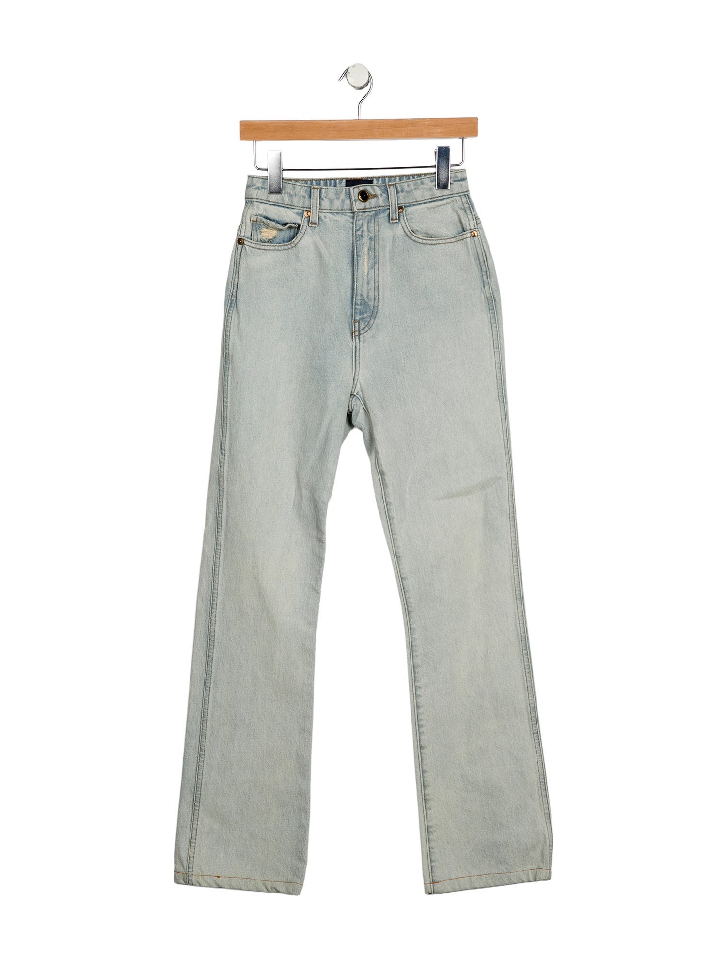 Khaite High-Rise Straight Leg Jeans
