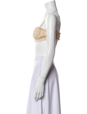 Khaite Square Neckline Sleeveless Crop Top