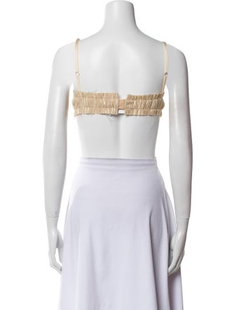 Khaite Square Neckline Sleeveless Crop Top