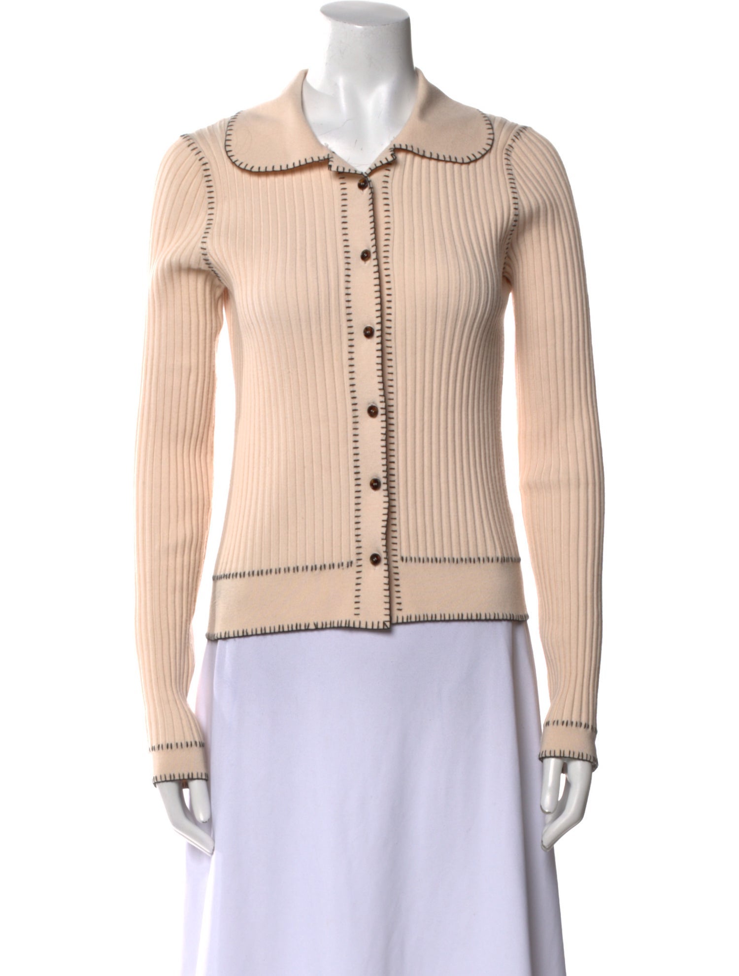 Khaite Wool Striped Button-Up Top