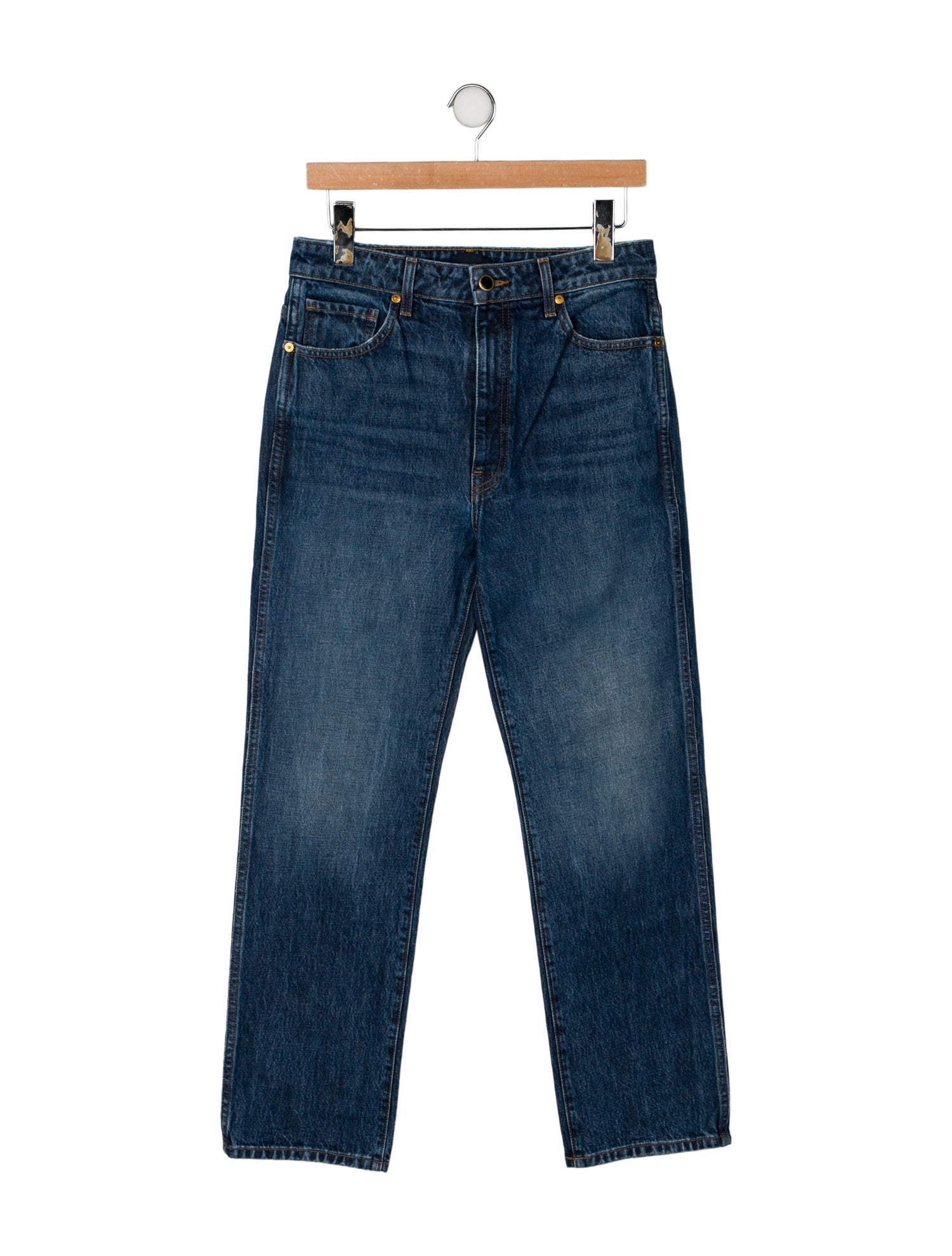 Khaite High-Rise Straight Leg Jeans