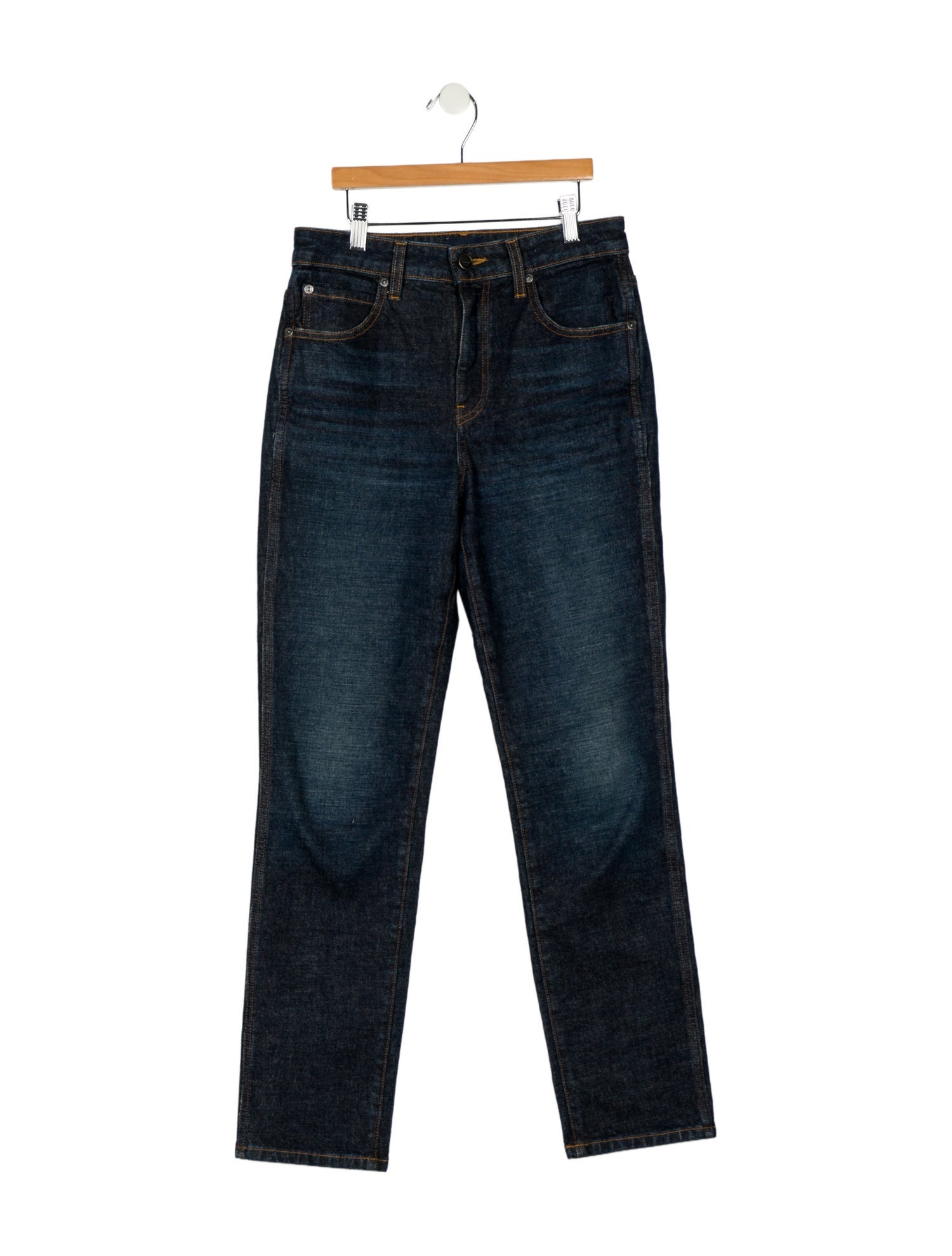 Khaite Mid-Rise Straight Leg Jeans