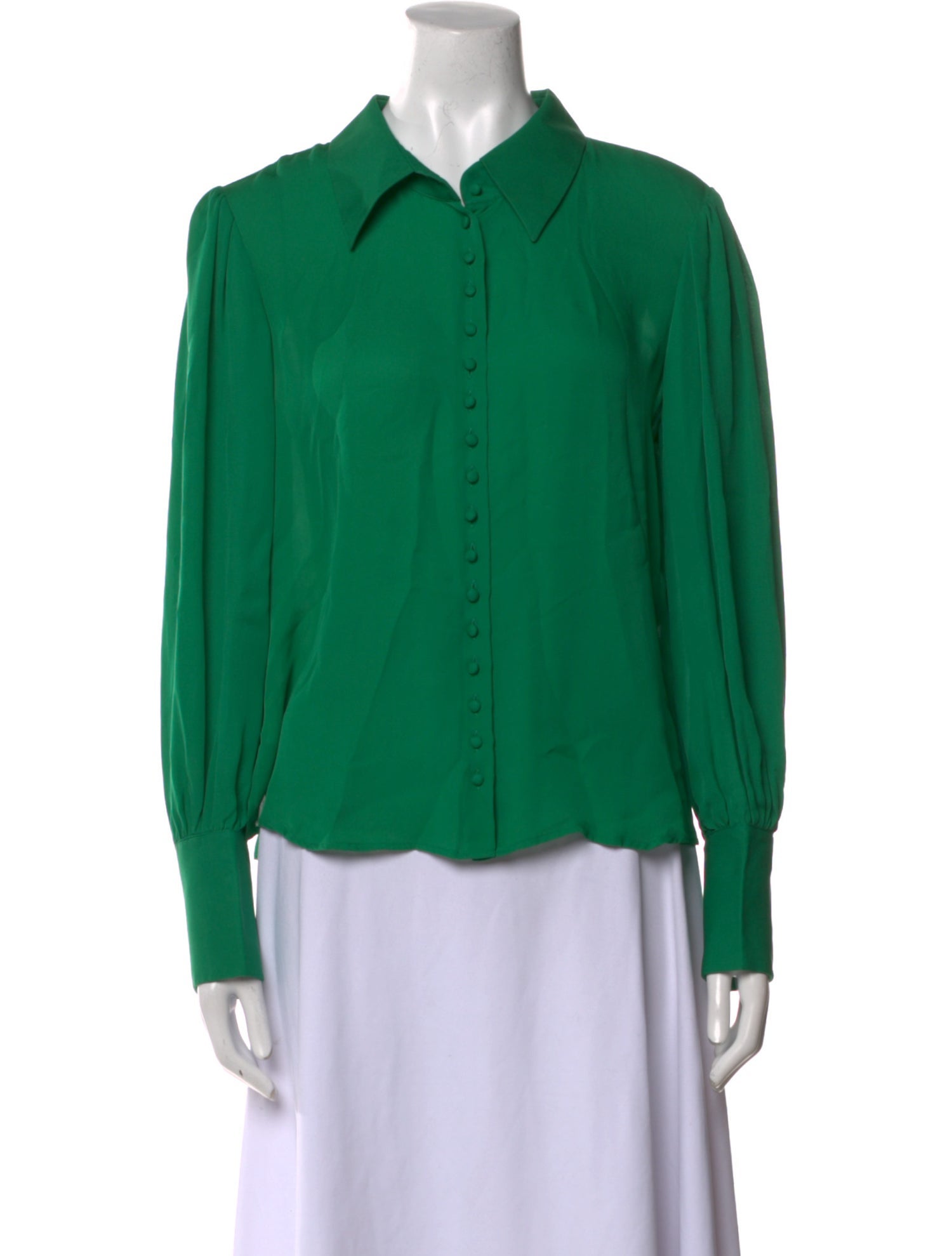 Khaite Silk Long Sleeve Button-Up Top