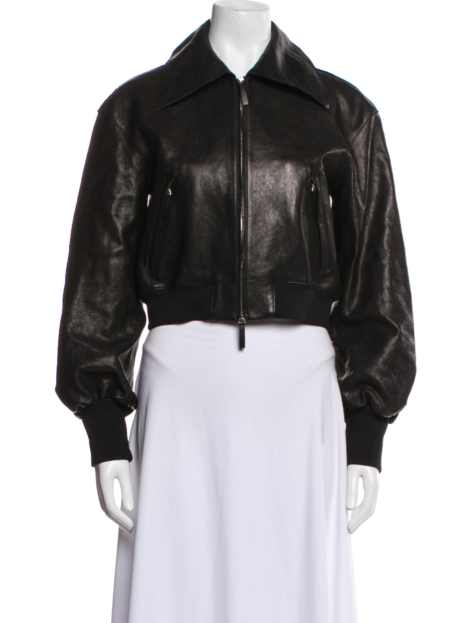 Khaite Leather Bomber Jacket
