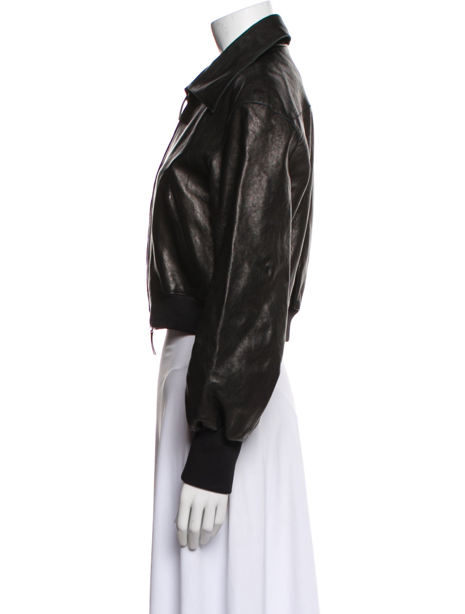 Khaite Leather Bomber Jacket