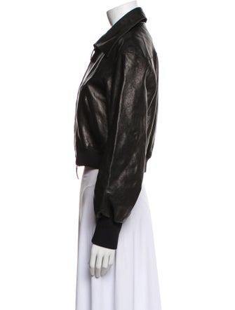 Khaite Leather Bomber Jacket