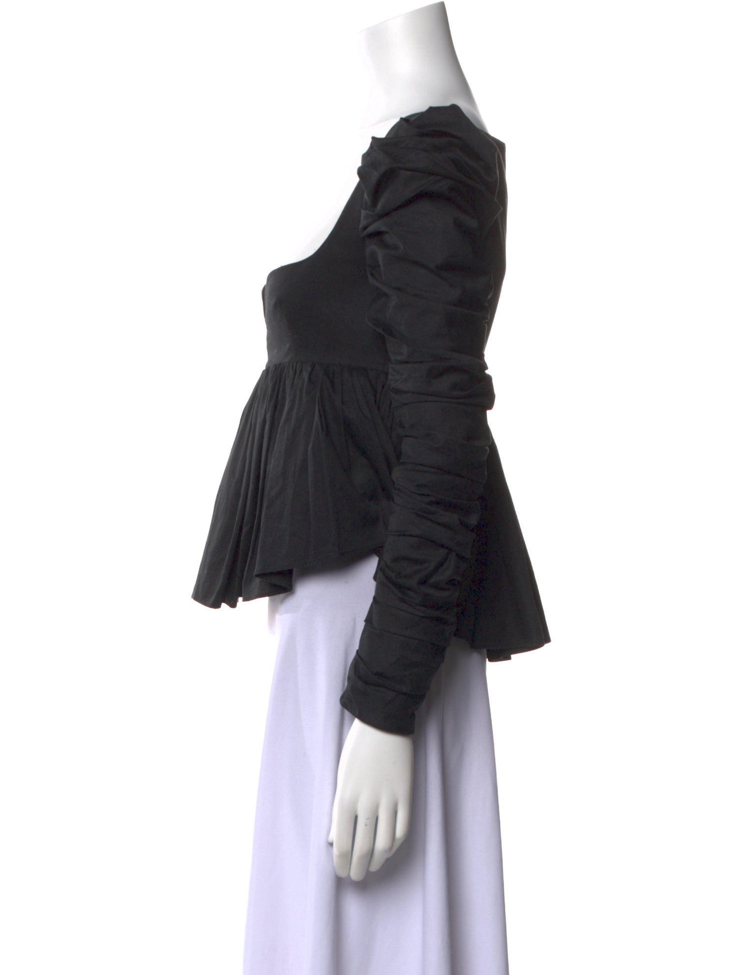 Khaite Square Neckline Long Sleeve Crop Top