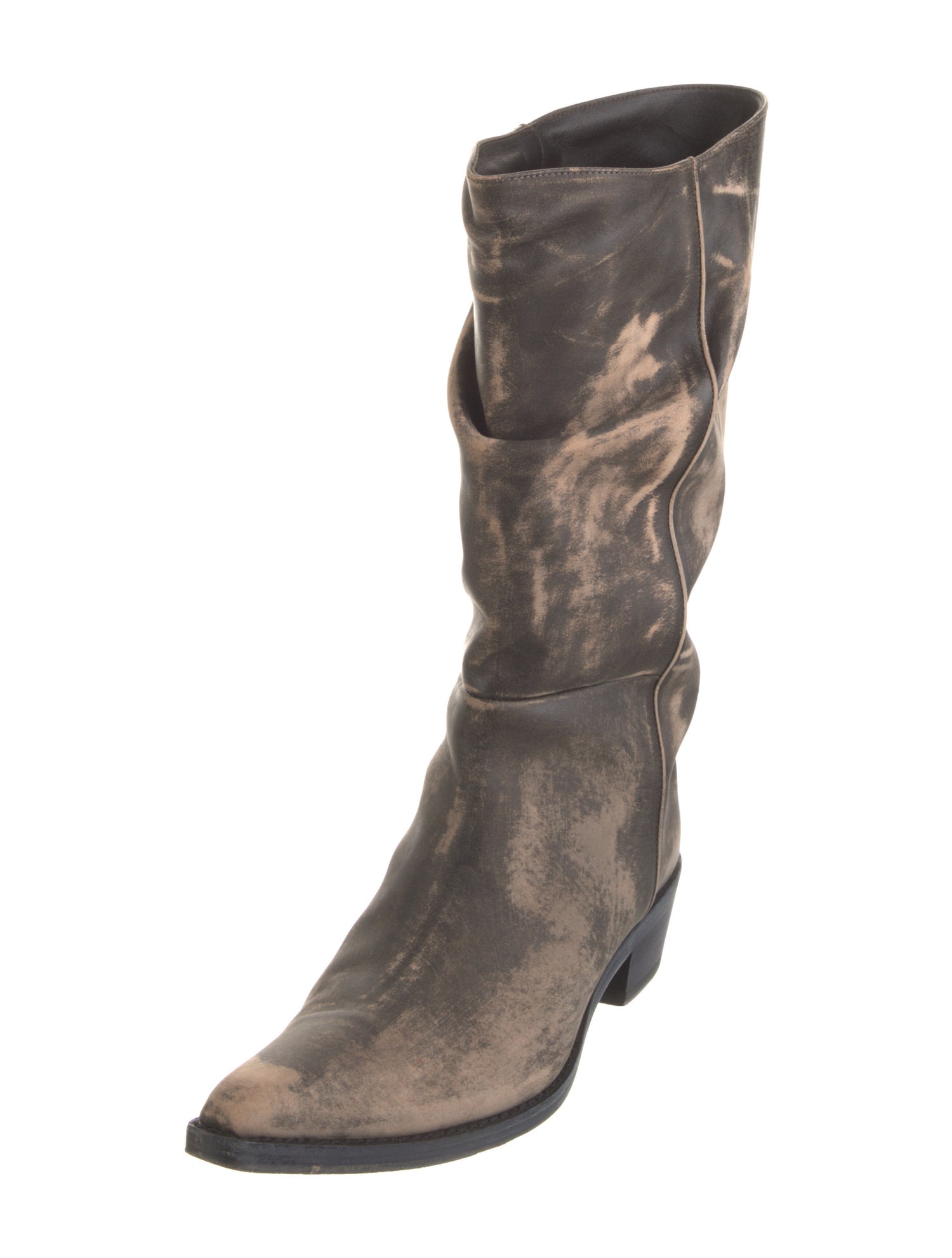 Khaite Leather Printed Boots