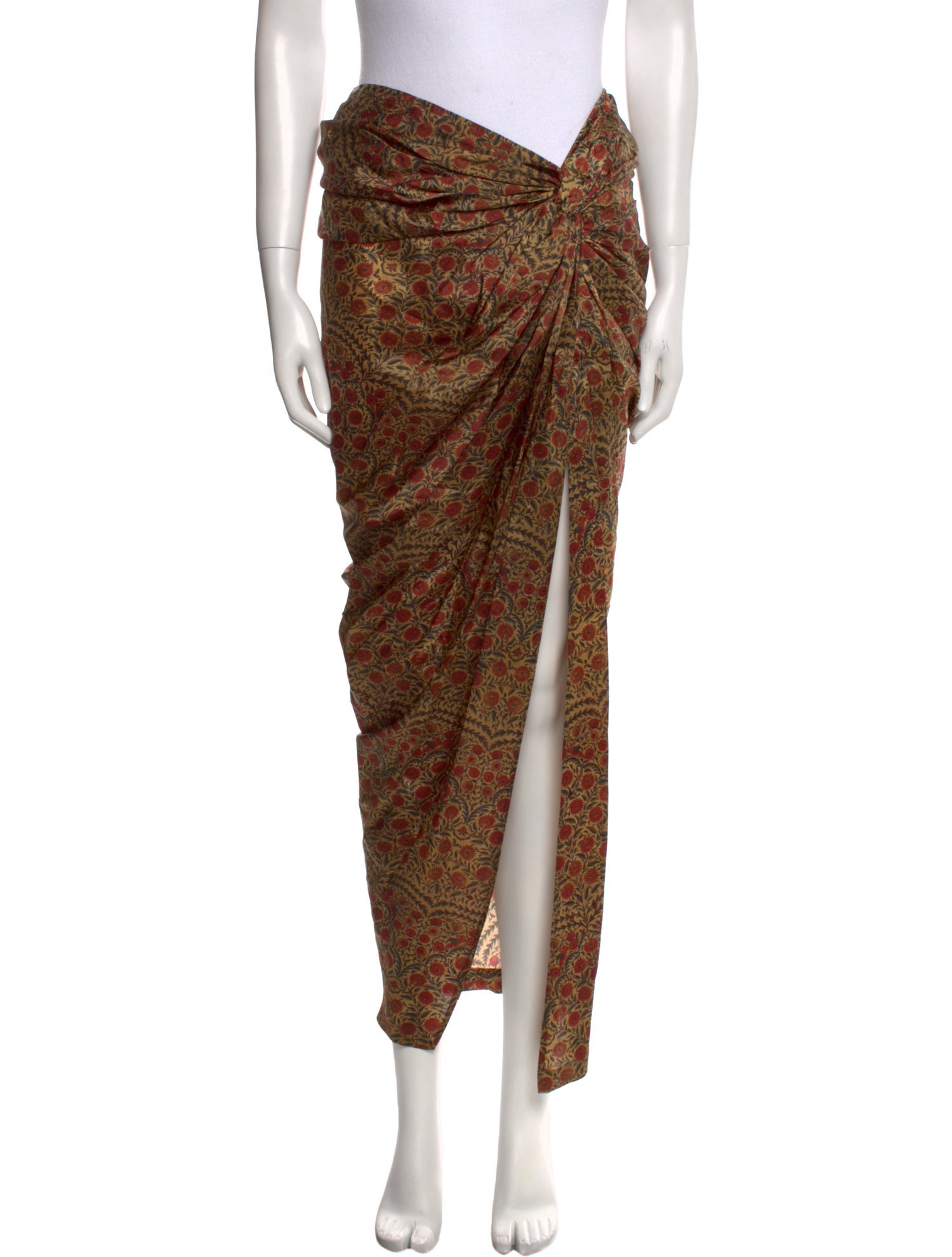 Khaite Paisley Print Midi Length Skirt