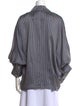 Khaite Striped Long Sleeve Button-Up Top