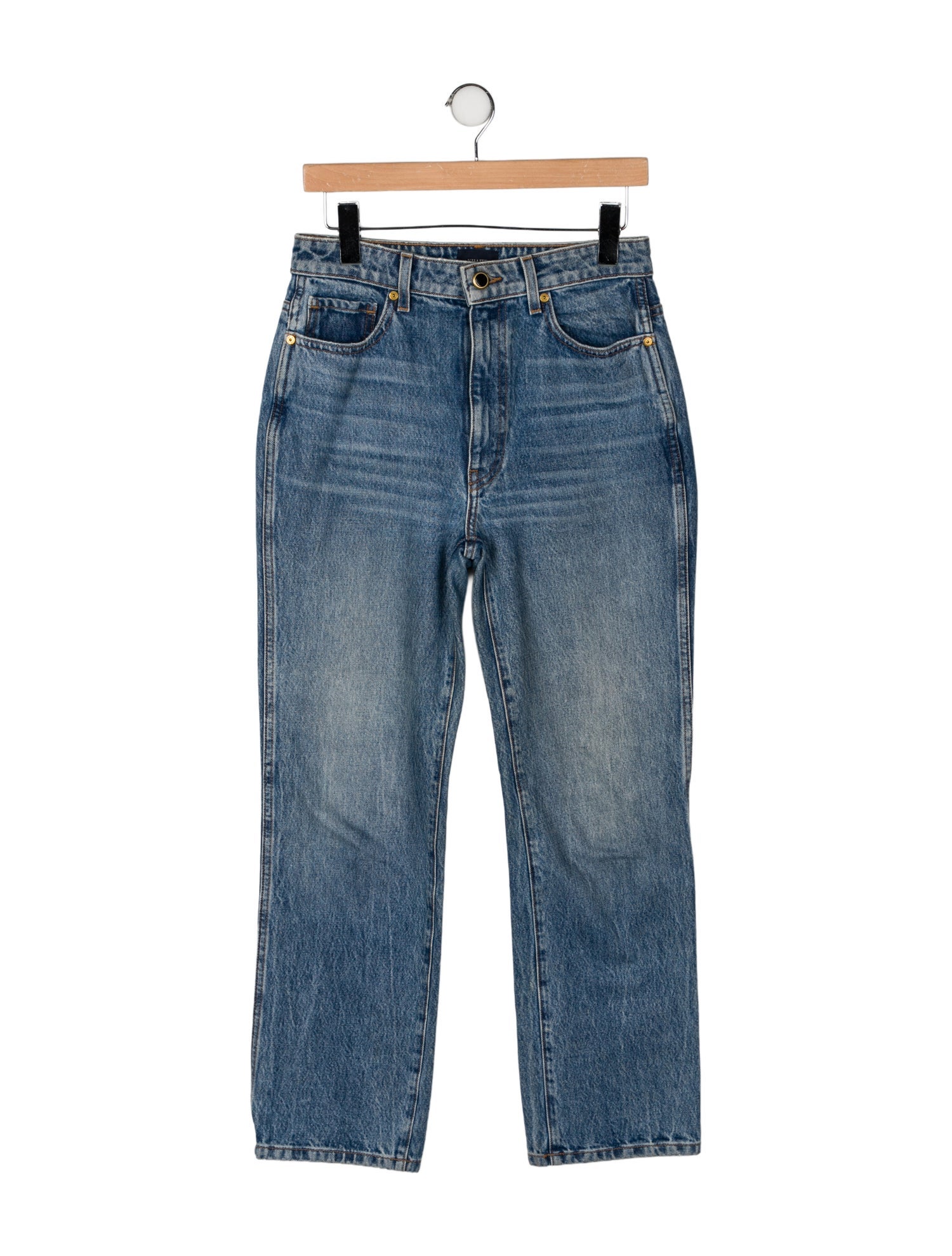 Khaite High-Rise Straight Leg Jeans
