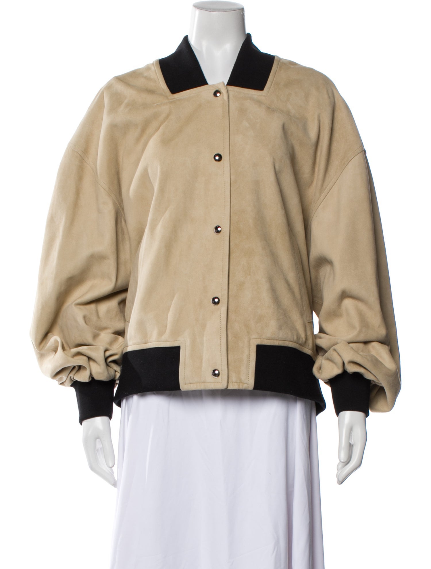 Khaite Leather Bomber Jacket