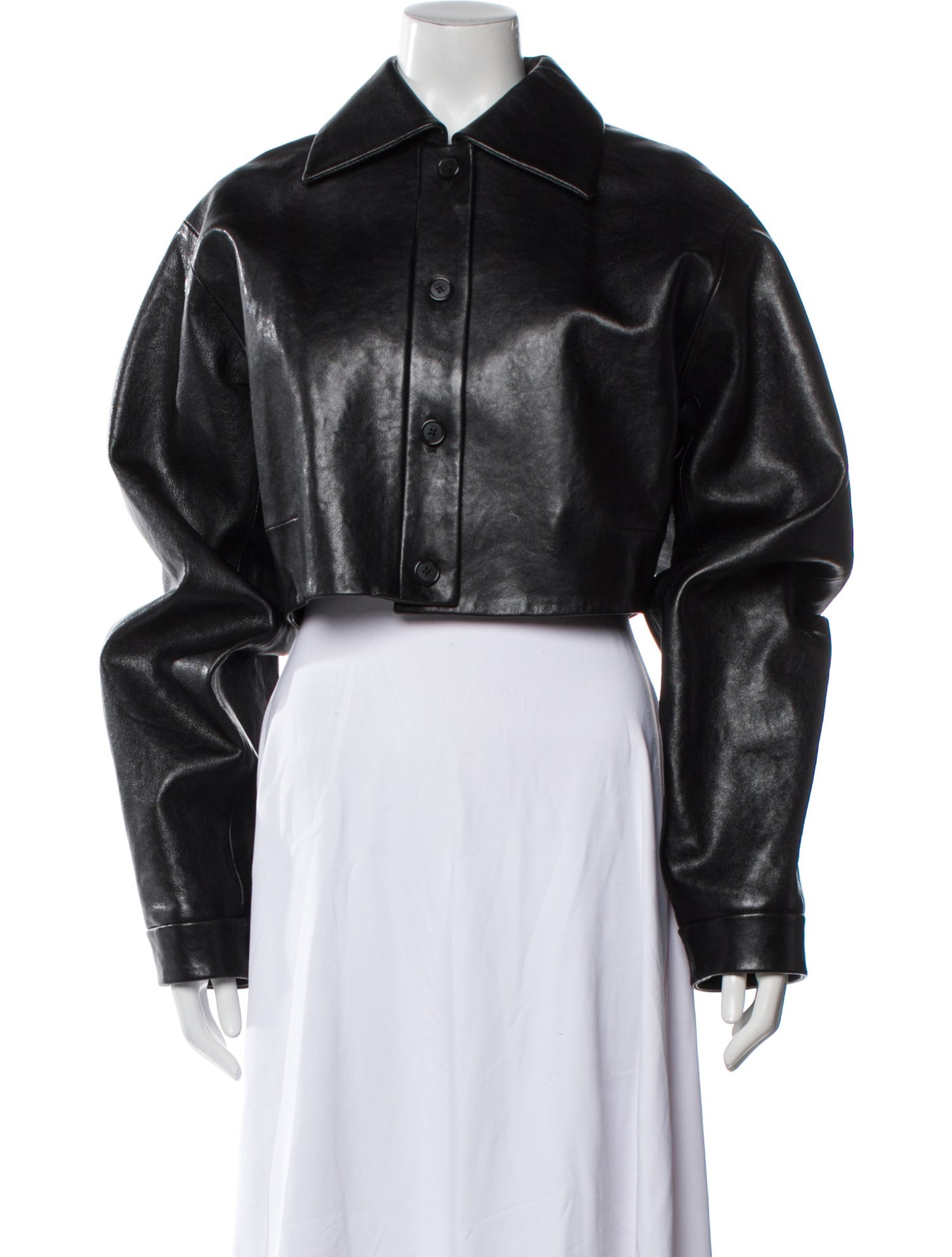 Khaite Leather Bomber Jacket