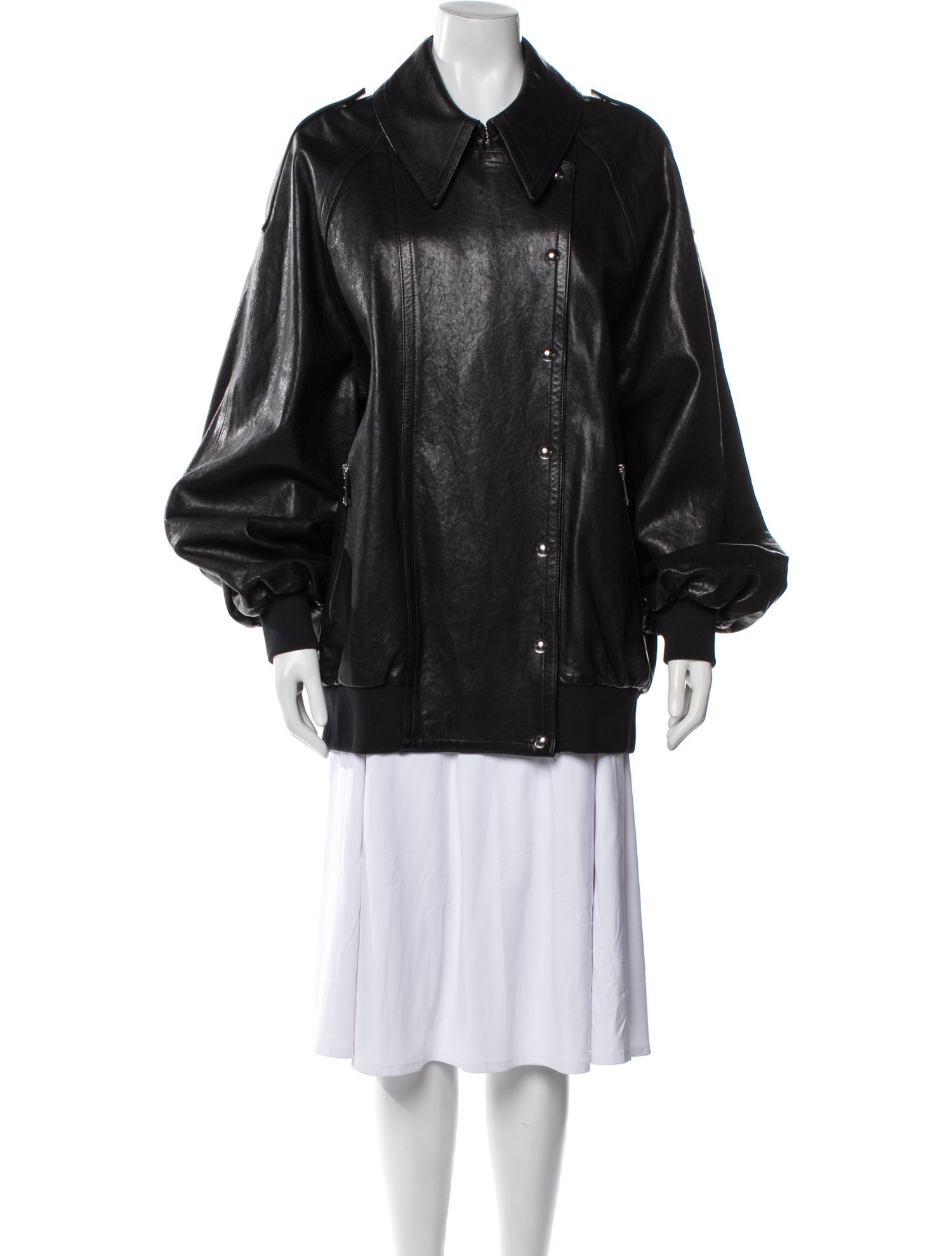 Khaite Leather Bomber Jacket