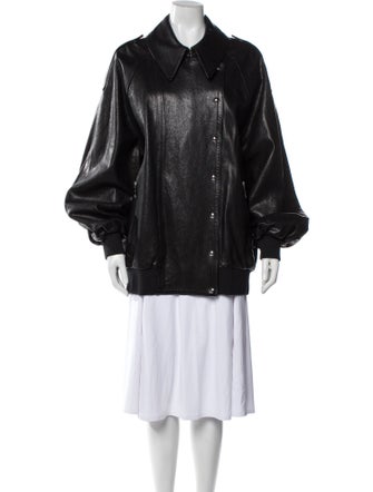 Khaite Leather Bomber Jacket