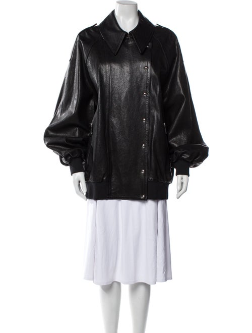 Khaite Leather Bomber Jacket