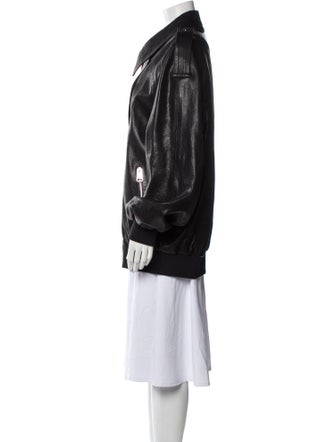 Khaite Leather Bomber Jacket