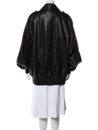 Khaite Leather Bomber Jacket