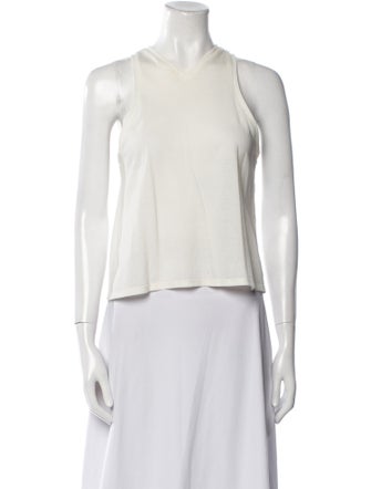 Khaite V-Neck Sleeveless Crop Top