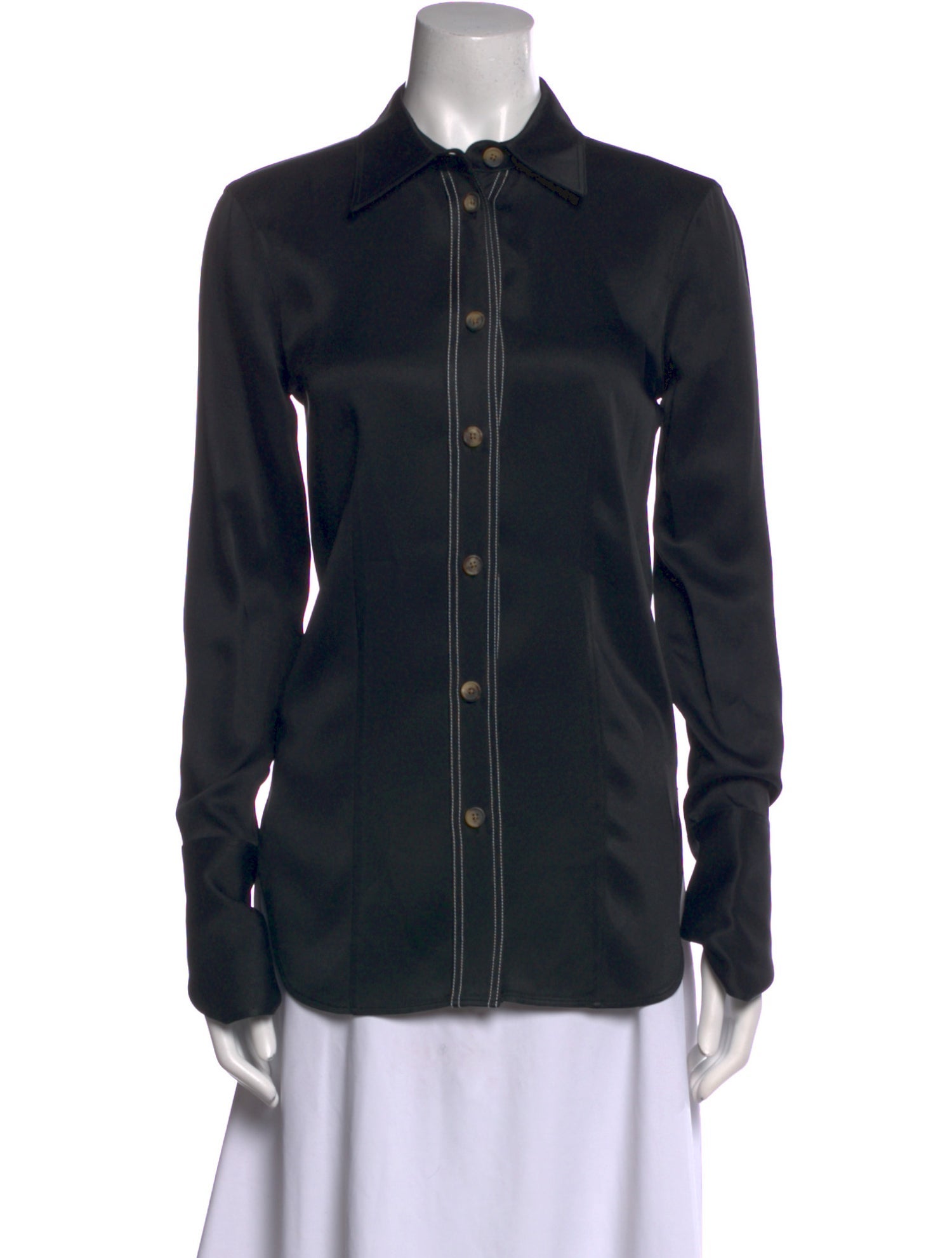 Khaite Long Sleeve Button-Up Top