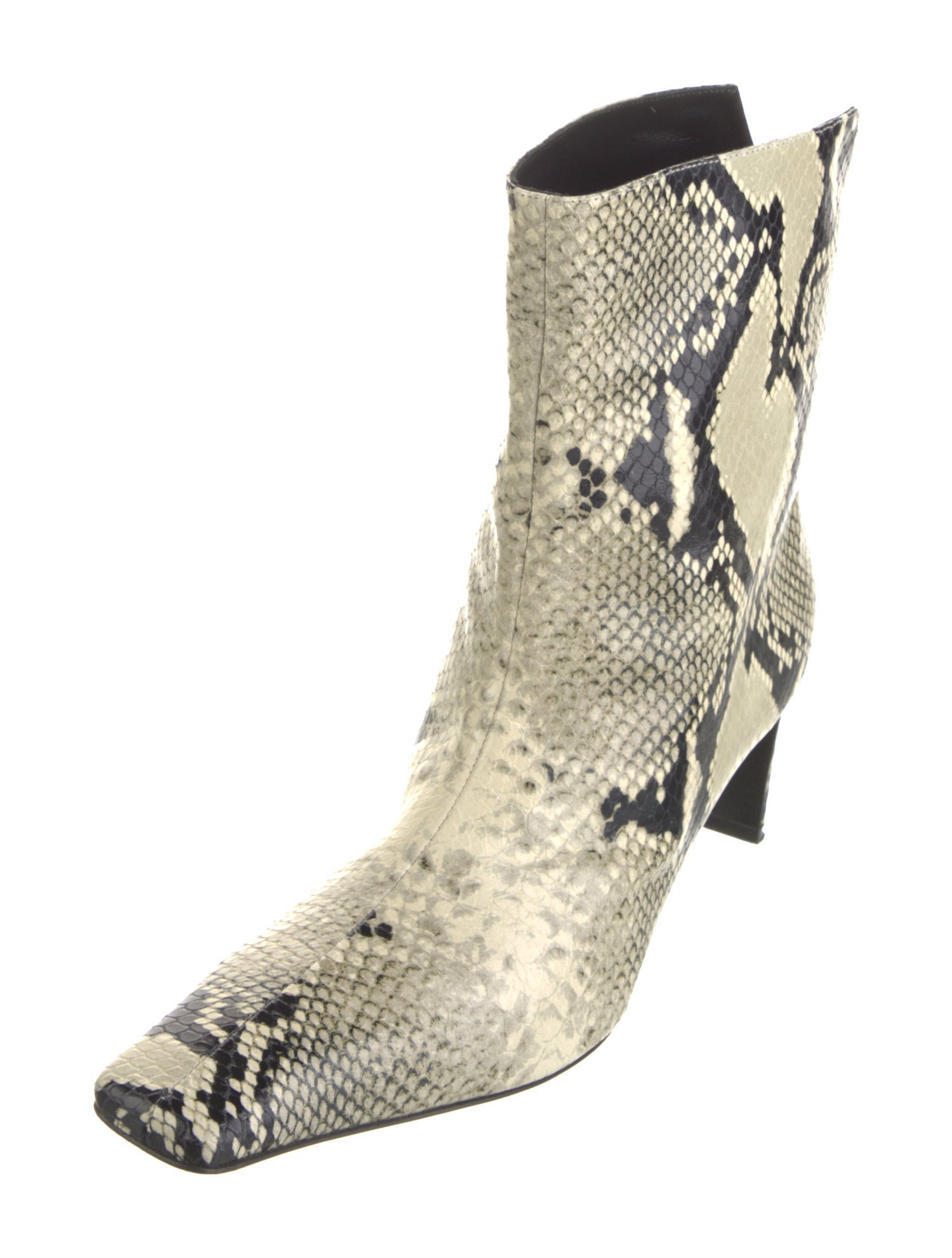Khaite Embossed Leather Animal Print Boots