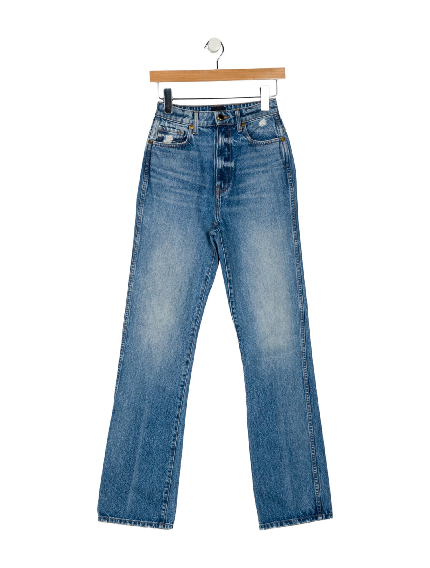 Khaite High-Rise Straight Leg Jeans