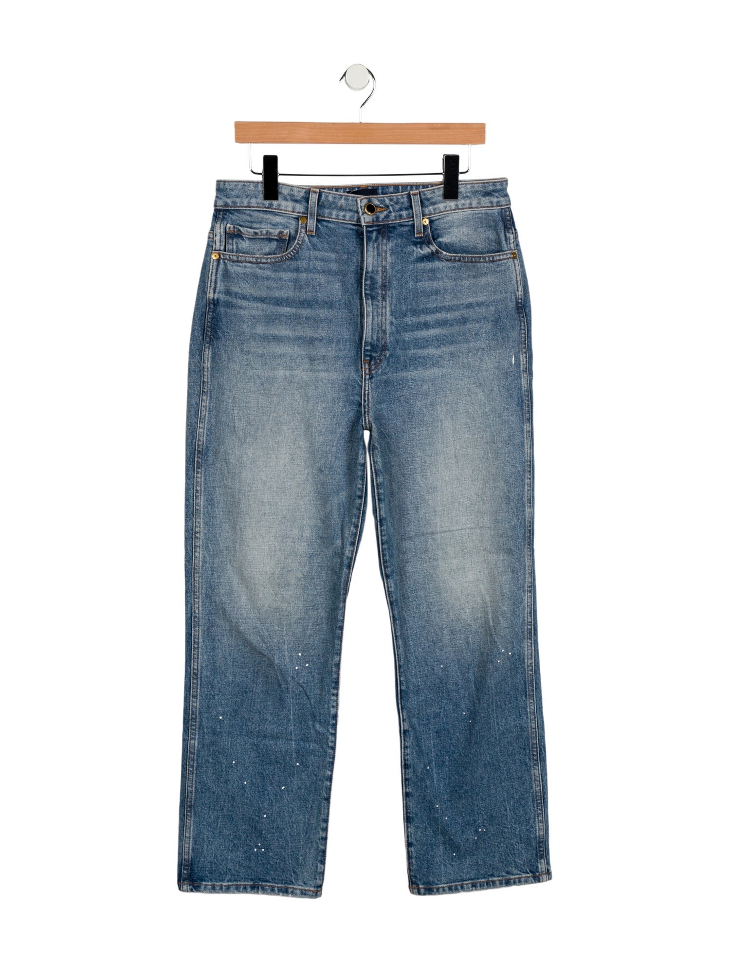 Khaite High-Rise Straight Leg Jeans