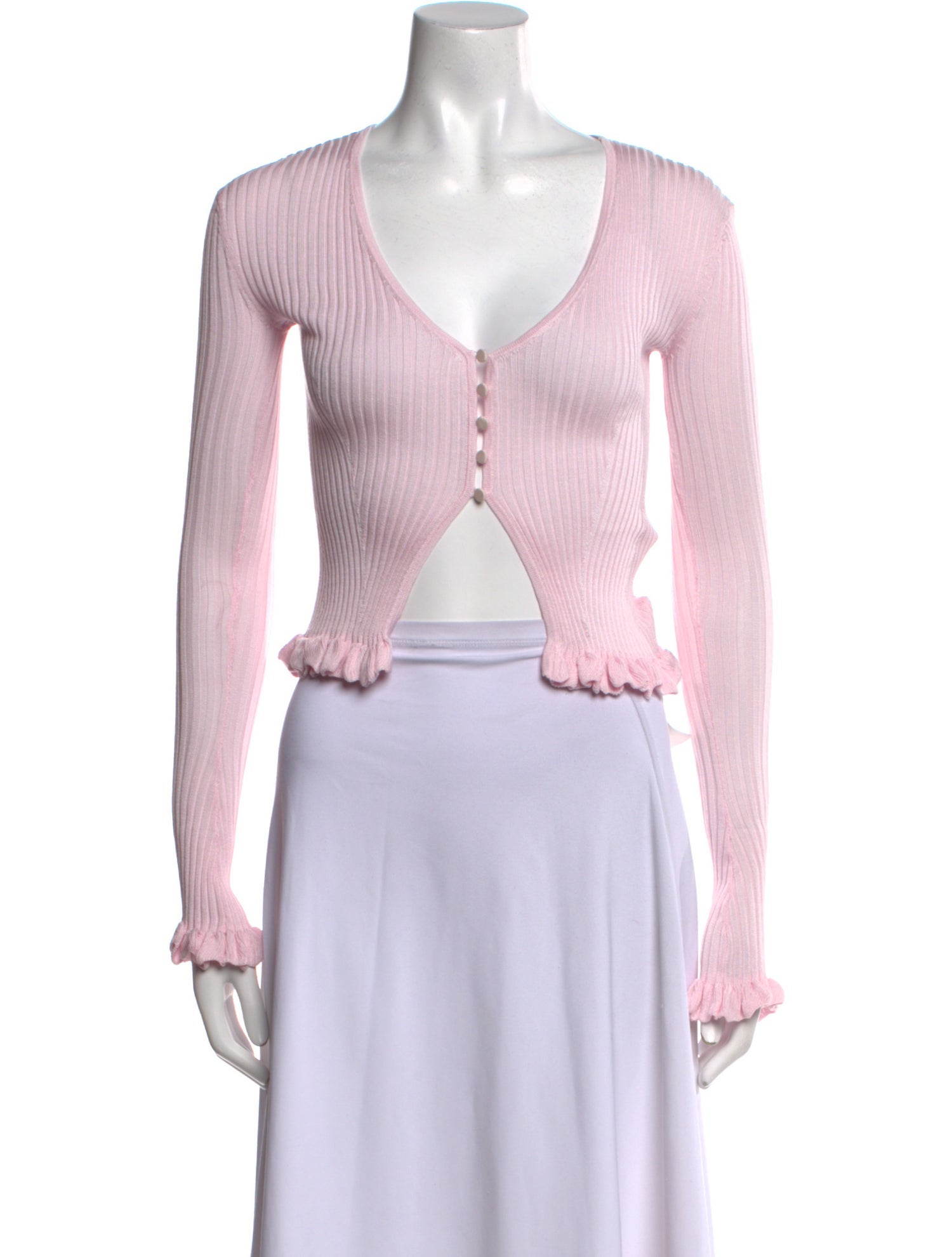 Khaite Silk V-Neck Crop Top