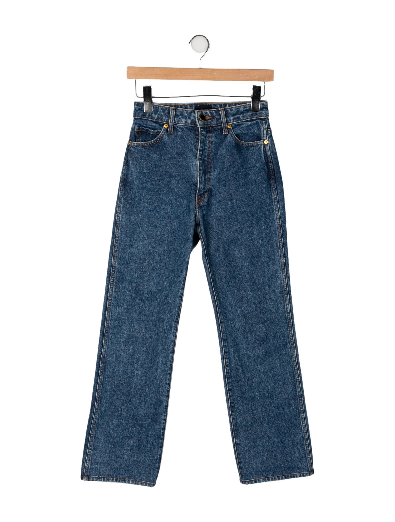 Khaite Mid-Rise Straight Leg Jeans
