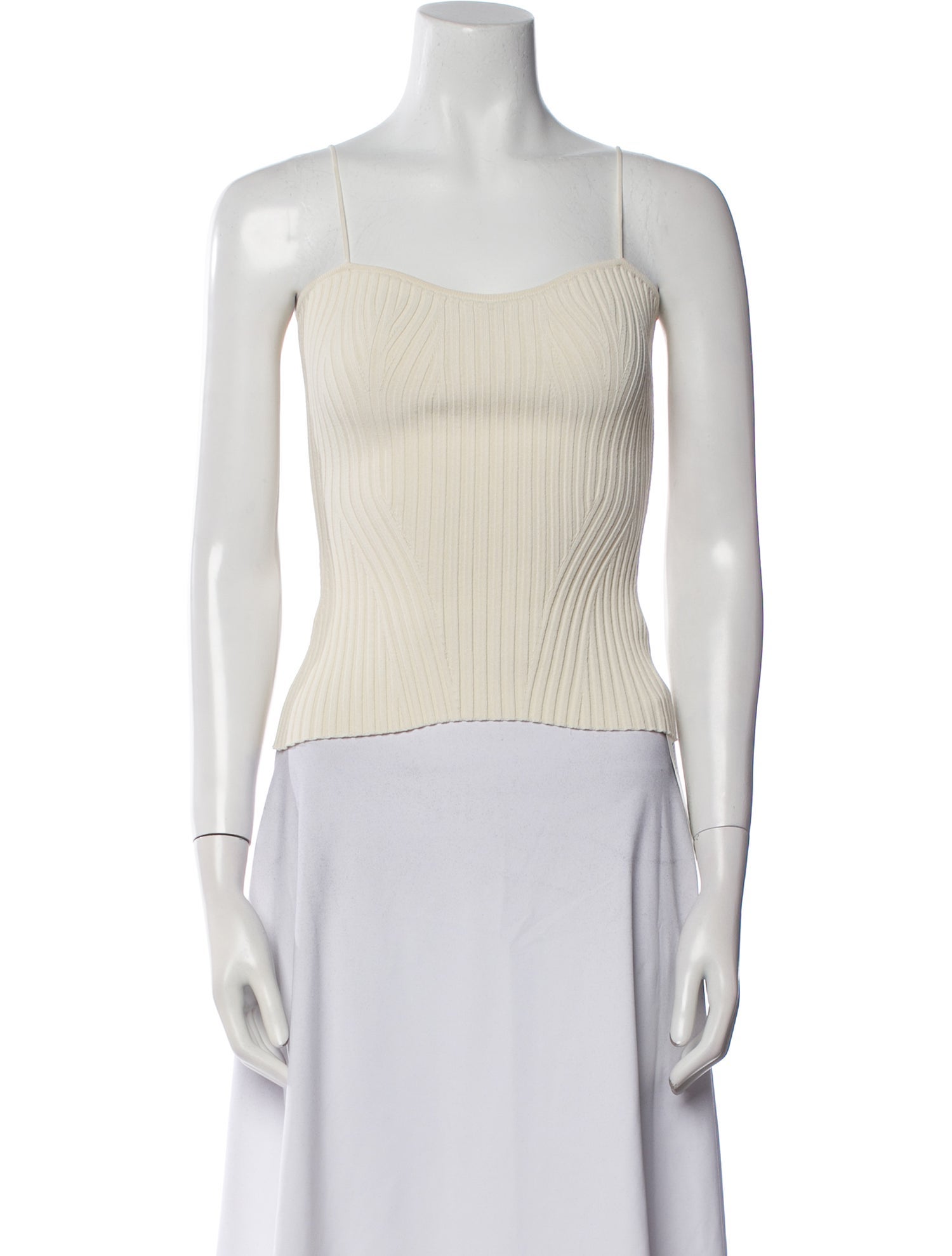 Khaite Square Neckline Sleeveless Crop Top