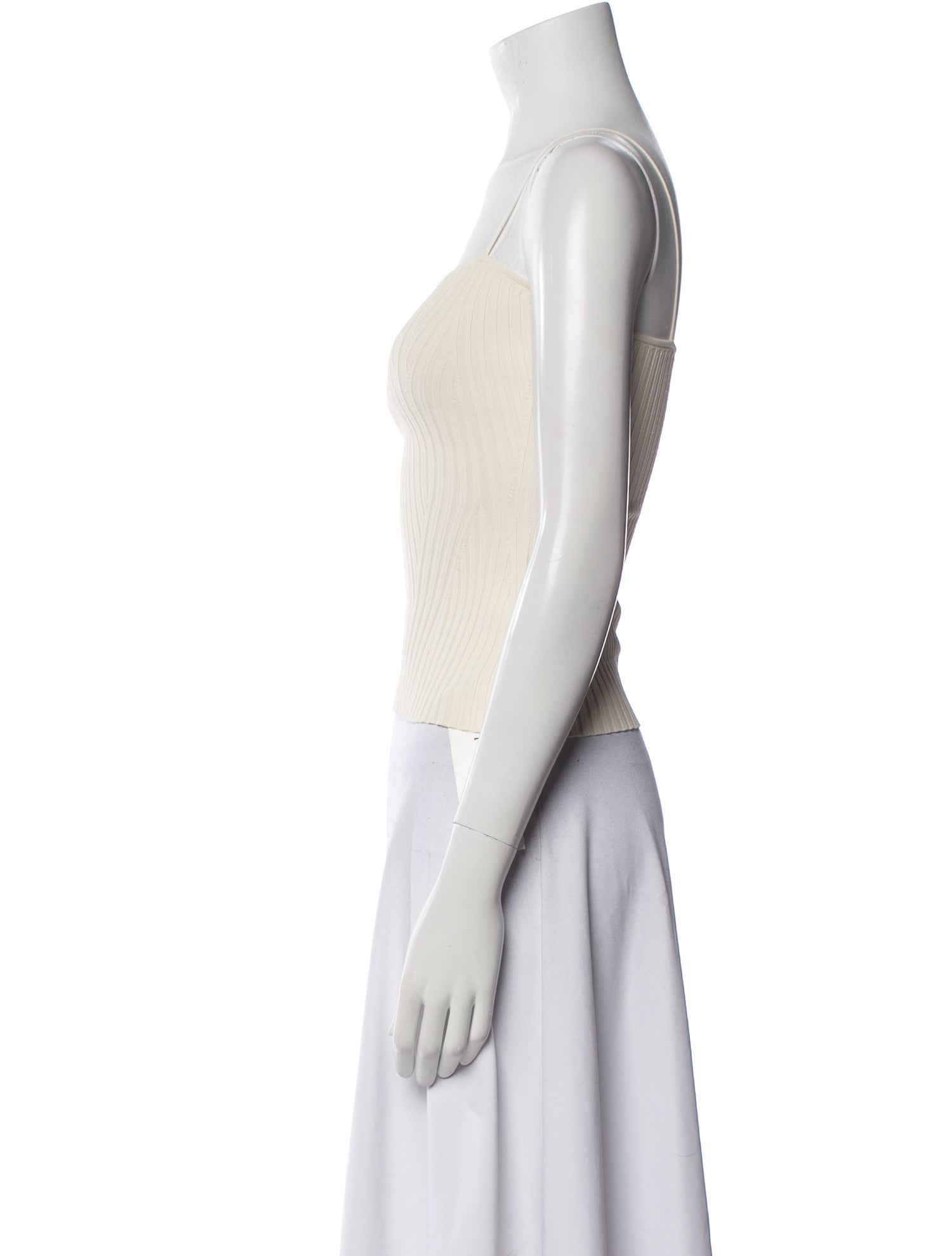 Khaite Square Neckline Sleeveless Crop Top