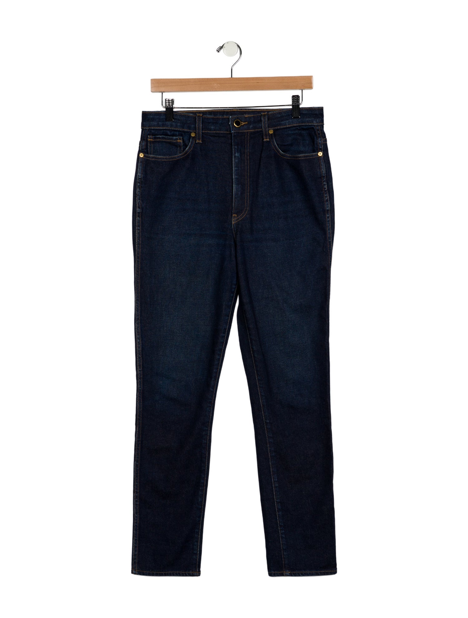 Khaite High-Rise Straight Leg Jeans