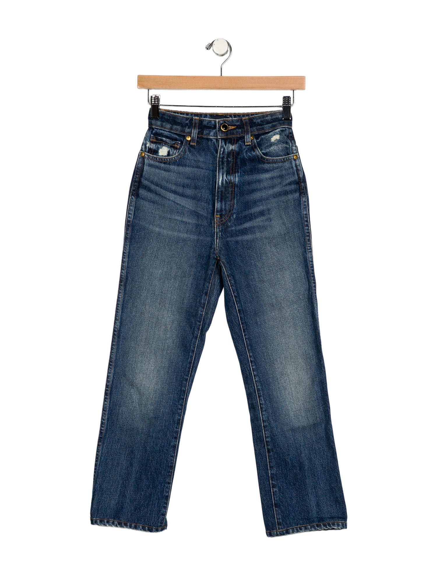Khaite High-Rise Straight Leg Jeans