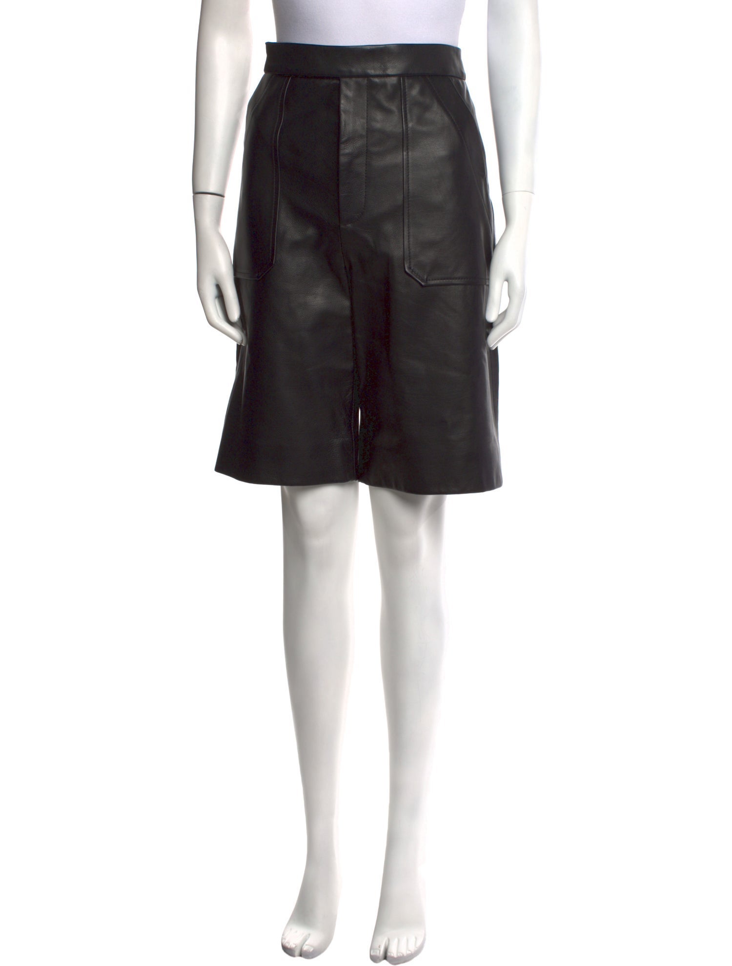 Khaite Leather Knee-Length Shorts