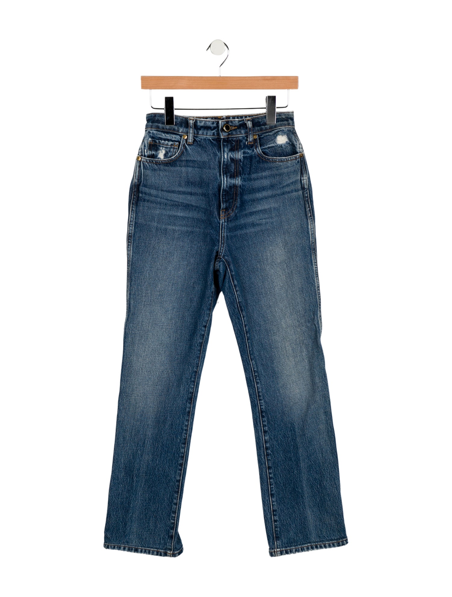 Khaite High-Rise Straight Leg Jeans