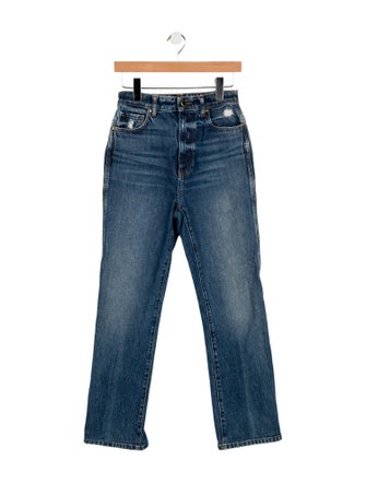 Khaite High-Rise Straight Leg Jeans