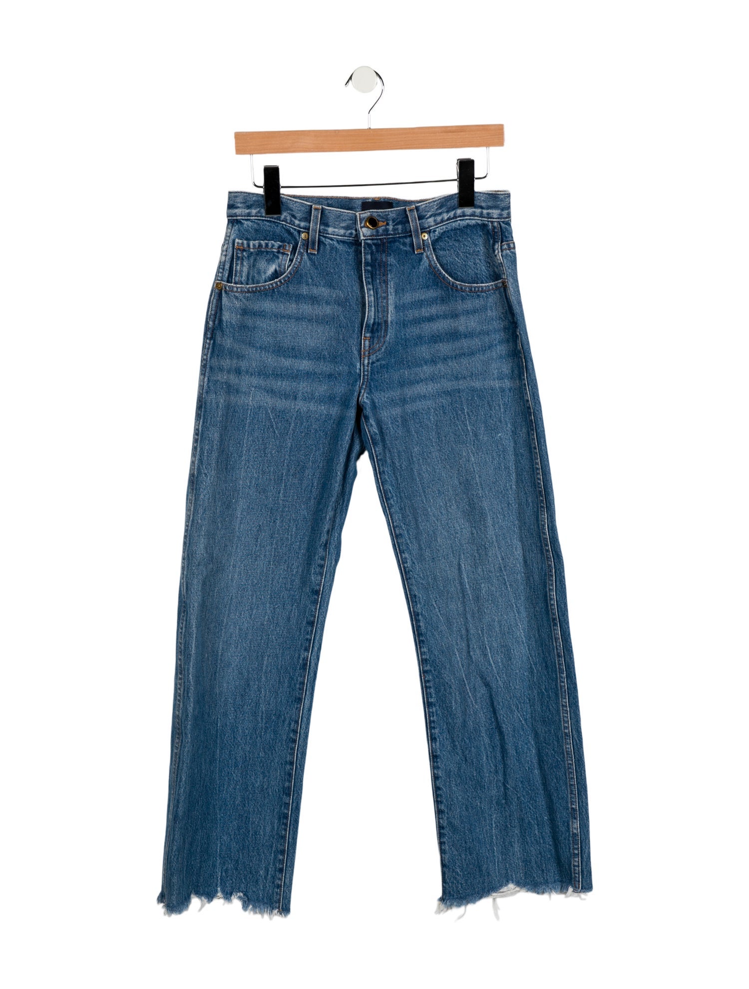 Khaite Mid-Rise Straight Leg Jeans
