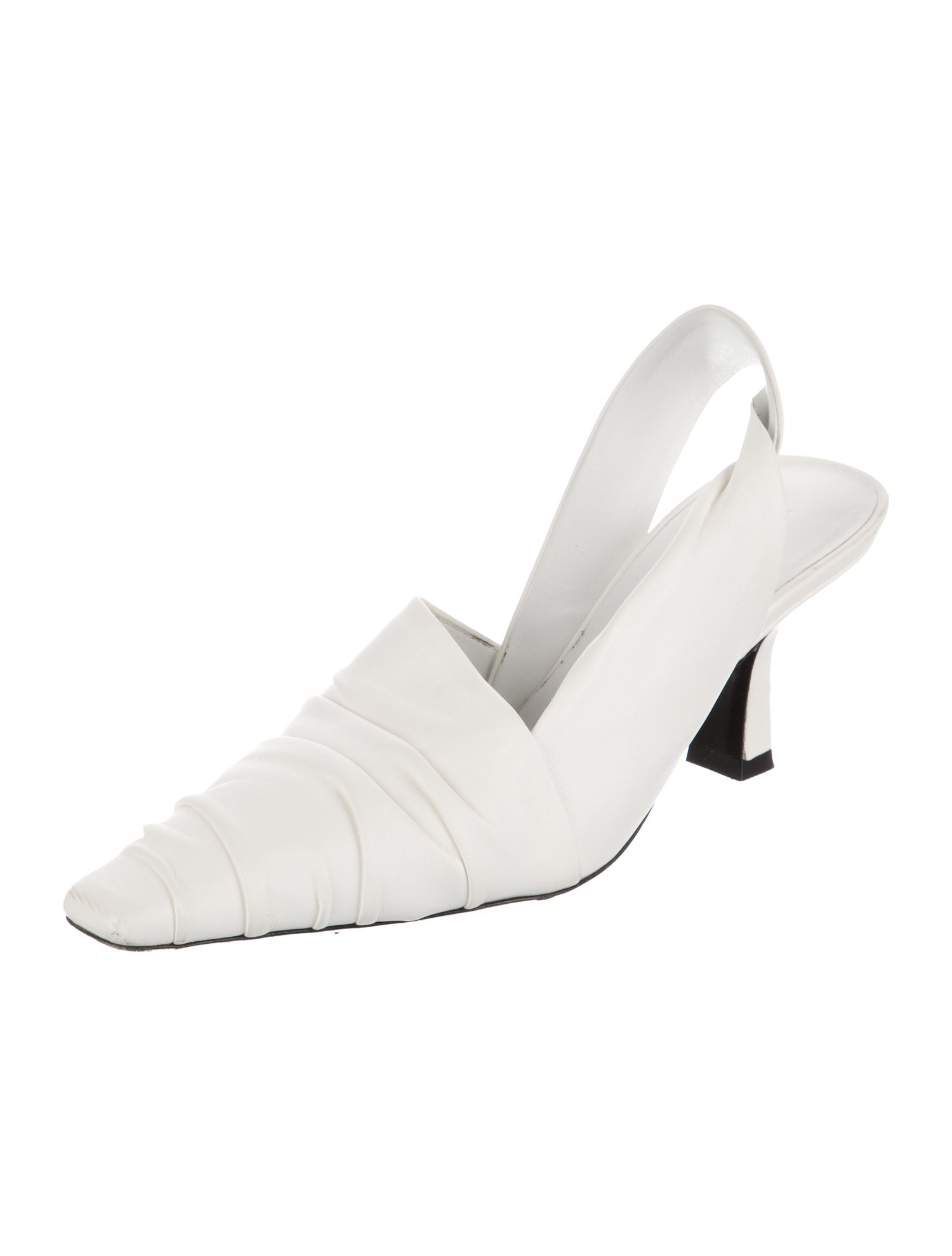 Khaite Leather Pleated Accents Slingback Pumps