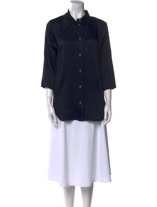 Khaite Three-Quarter Sleeve Button-Up Top