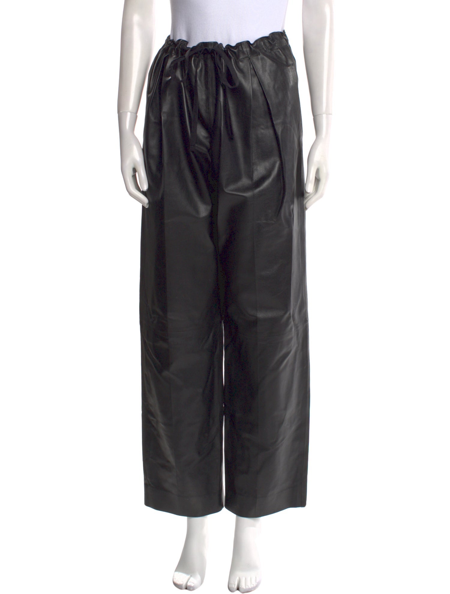 Khaite Leather Wide Leg Pants